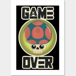 Game Over Mushroom Skull Posters and Art